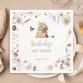 A New Chapter Baby Shower Storybook Wildflower Pappersservett