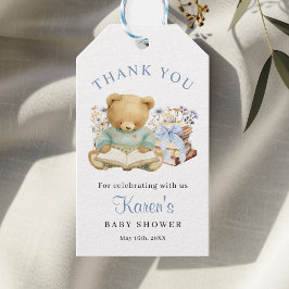 A New Chapter Begin Bear Baby Shower Thank you Presentetikett