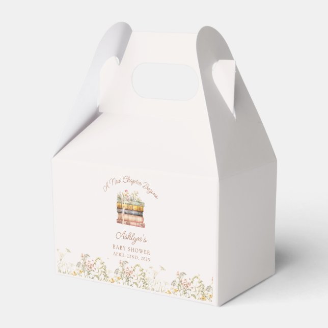  A New Chapter Begins Baby Shower Favor Boxes Presentaskar (Framsidan Sidan)