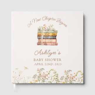  A New Chapter Begins Baby Shower Guest Book Gästböcker