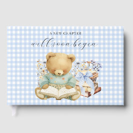 A New Chapter Begins Bear Books Baby Shower  Gästböcker