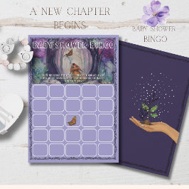 A New Chapter Begins Bingo game Baby Shower Card Inbjudningar