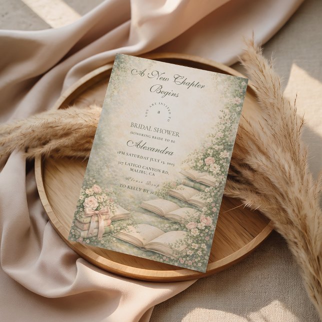 A New Chapter Begins Bridal Shower Inbjudningar (Skapare uppladdad)