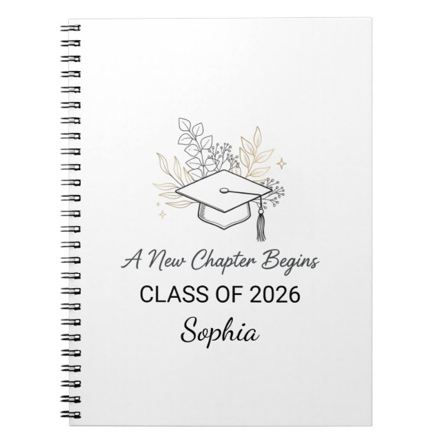 A New Chapter Begins Class of 2026 Personalized Anteckningsbok (Framsidan)