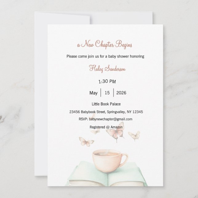 A New Chapter Begins Invitation Inbjudningar (Framsida)