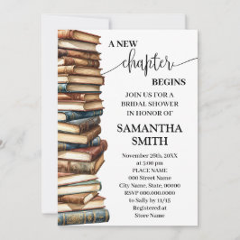 A New Chapter Begins Minimalist Bridal Shower Inbjudningar