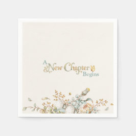 A New Chapter Begins Rustic Book Theme Baby Shower Pappersservett