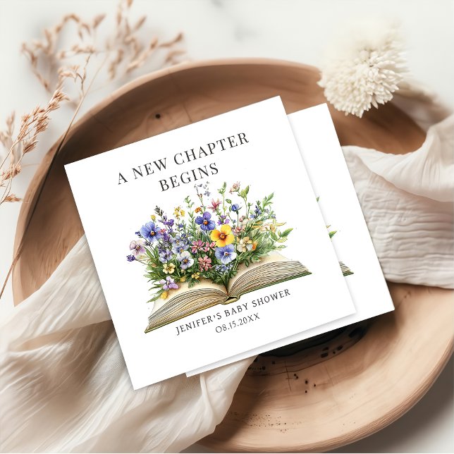 A New Chapter Begins Storybook Baby Shower Napkins Pappersservett (Skapare uppladdad)