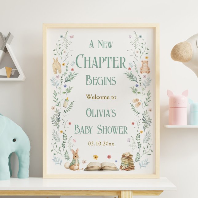 A New Chapter Book Baby Shower Welcome  Poster (Skapare uppladdad)