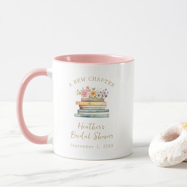 A New Chapter Books Bröllopsdusch Mugg (A New Chapter Wildfloweer Books Bridal Shower Mug by Painted Paperie
)