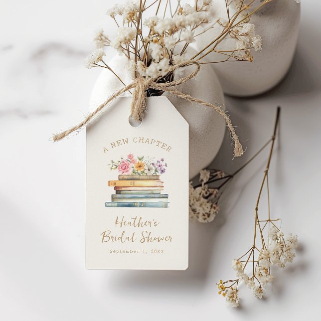 A New Chapter Books Bröllopsdusch Presentetikett (A New Chapter Books Bridal Shower Gift Tags by Painted Paperie
)