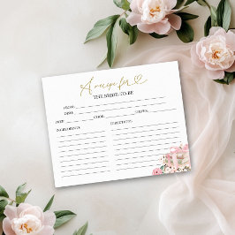 A New Chapter Books Bröllopsdusch Receptkort