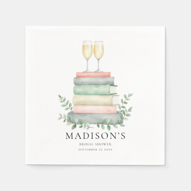 A New Chapter Books Prosecco Bröllopsdusch Pappersservett (Framsidan)