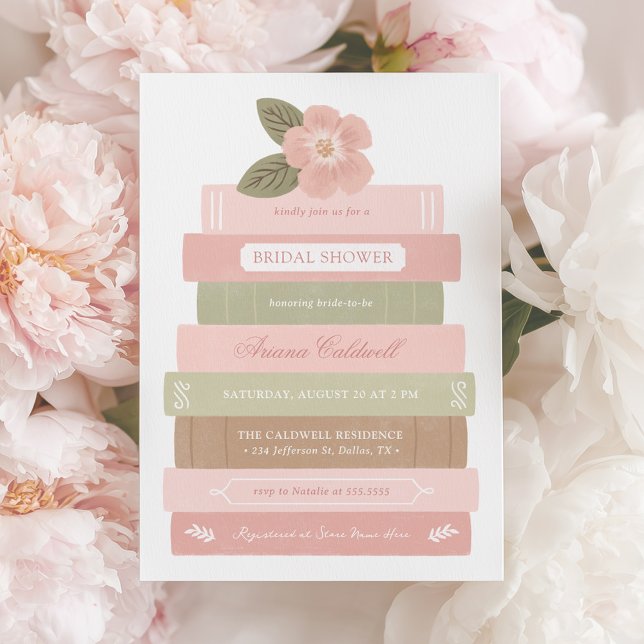 A New Chapter Floral Book Bridal Shower Inbjudningar (Skapare uppladdad)
