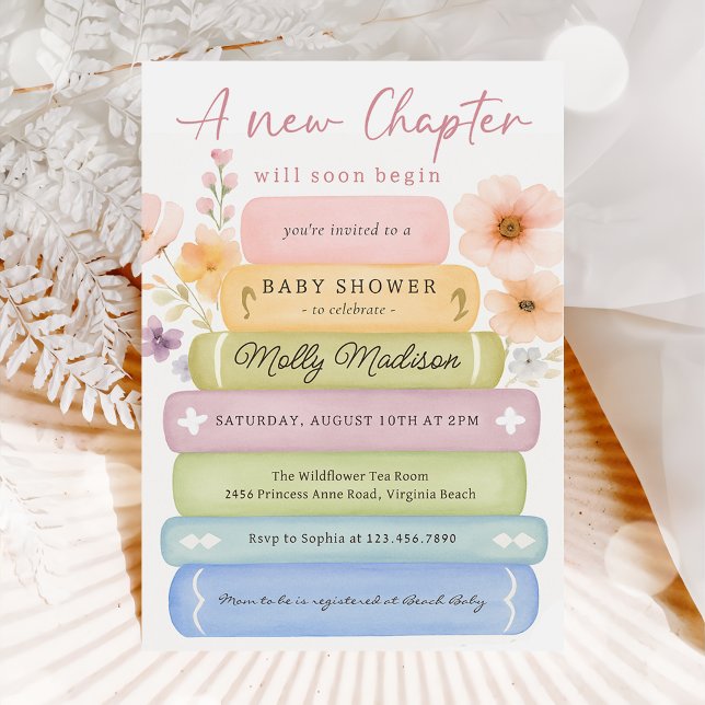 A New Chapter Hand Drawn Storybook Baby Shower Inbjudningar (Skapare uppladdad)