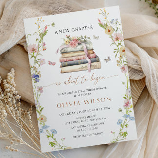 A New Chapter Is About to Begin Bridal Shower Inbjudningar