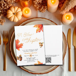 A New Chapter Maple Tree Leaves Bridal Shower Inbjudningar