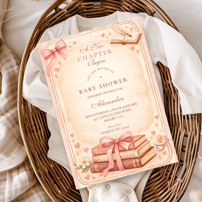 A New Chapter Storybook Baby Shower Inbjudningar (Skapare uppladdad)