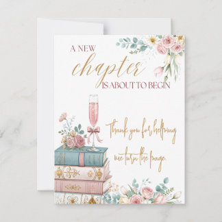 A New Chapter Thank You Card Tack Kort