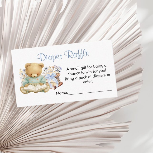 A New Chapter will soon Begin Diaper Raffle Tilläggskort (A New chapter will soon Begin Bear Books Diaper Raffle Baby shower Boy )