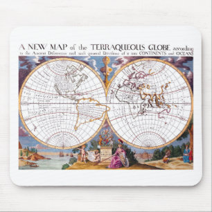 A New Karta of the Terraquous Globe Mousepad Musmatta