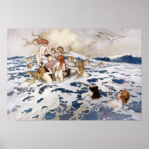 A New Vatten Baby av Warwick Goble Poster