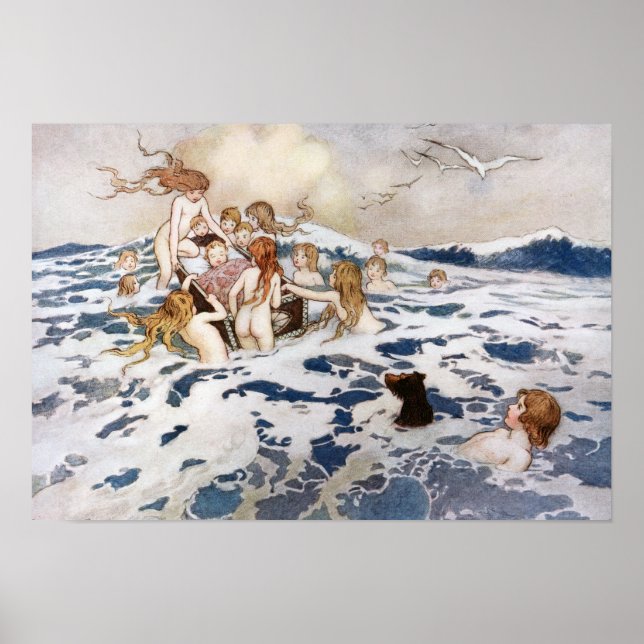 A New Vatten Baby av Warwick Goble Poster (Framsidan)