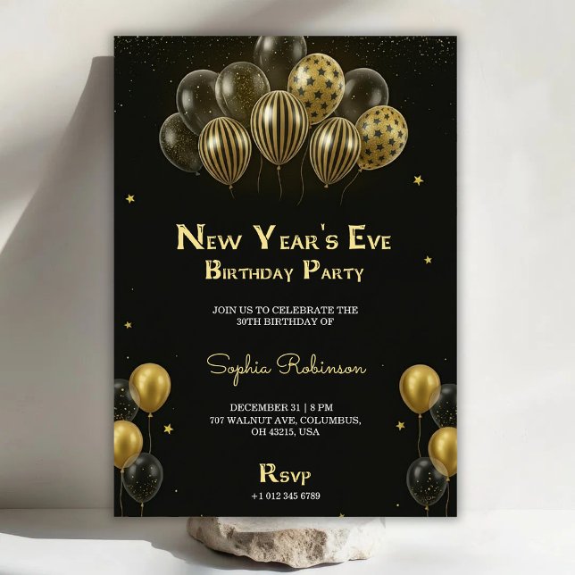 A New Year's Eve birthday party invitation with go Inbjudningar (Skapare uppladdad)