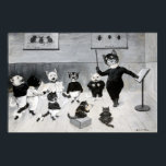 A New Year's Song, Louis Wain Poster<br><div class="desc">Louis Wain (5 August 1860 – 4 July 1939) was an English artiste known for his drawings, which consistently featured anthropomorphized large-eyed cats and kittens. In his later years he may have suffered from schizophrenia (although this claim is disputed), which, according to some psychiatrists, can be seen in his works. Quote:Wikipedia</div>