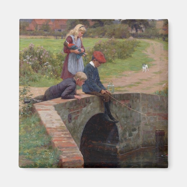 A Nibble, 1914 (olja på panelen) Magnet (Framsidan)