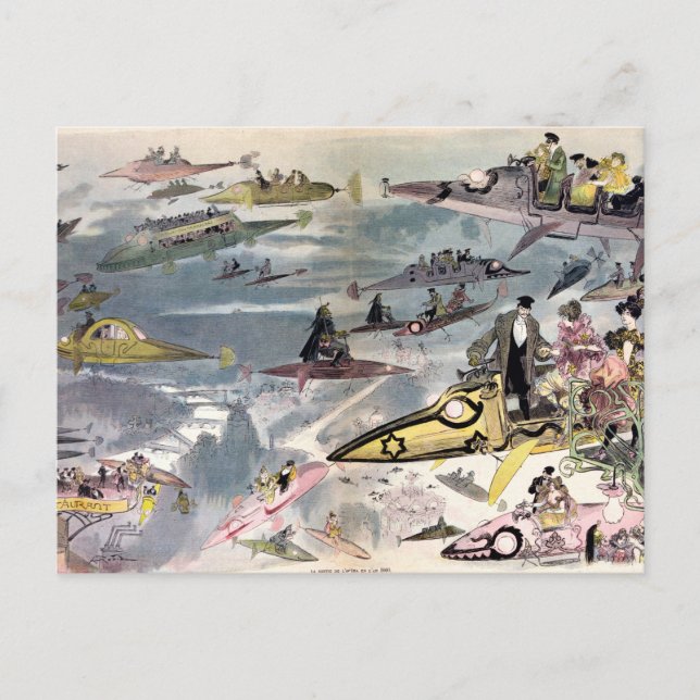 A night at the opera in 2000 by Albert Robida Post Vykort (Framsida)