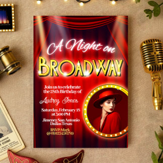 A Night in Broadway with Picture Invitation Inbjudningar
