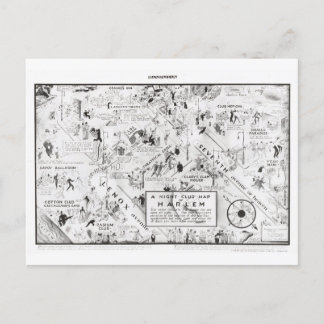 A night-klubb karta of Harlem, 1933 Vykort