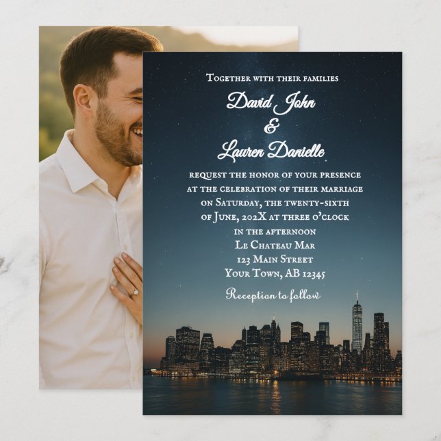 A Night Like This Photo Wedding Invitation Inbjudningar (Fram/baksida)