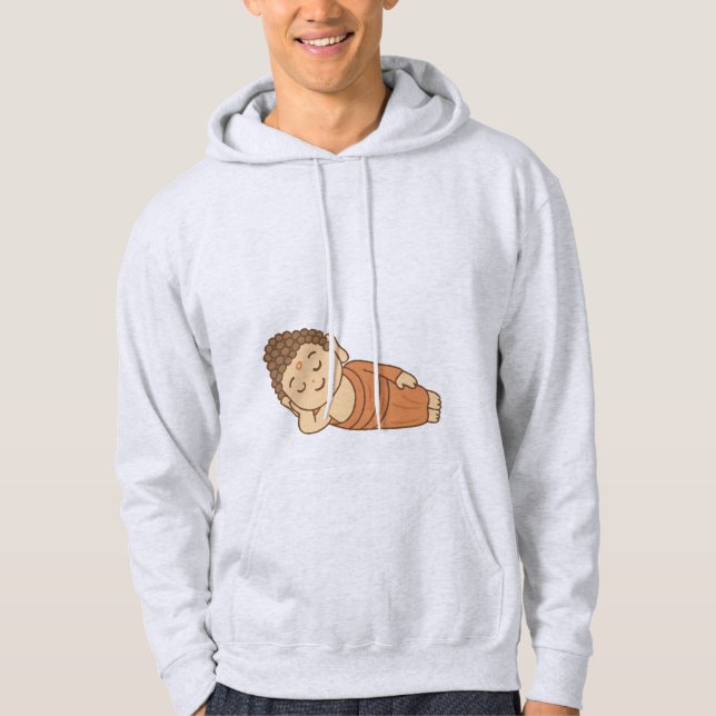 A Nirvana statue lying on a pocket Hoodie (Framsida)