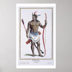 A Noble från Virginia, 1780 (färgad engrave) Poster