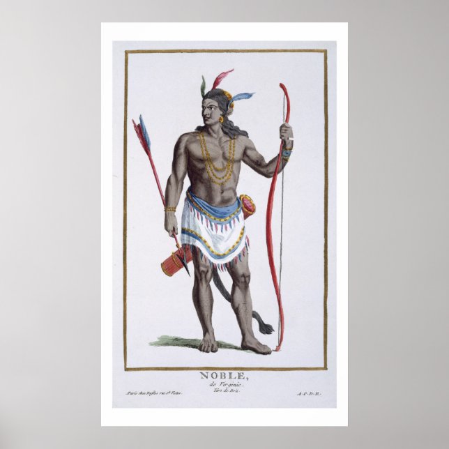 A Noble från Virginia, 1780 (färgad engrave) Poster (Framsidan)