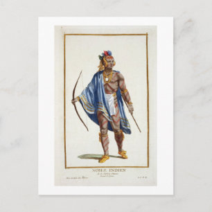 A Noble Indian from the Ottawa Nation, 1780 (colou Vykort