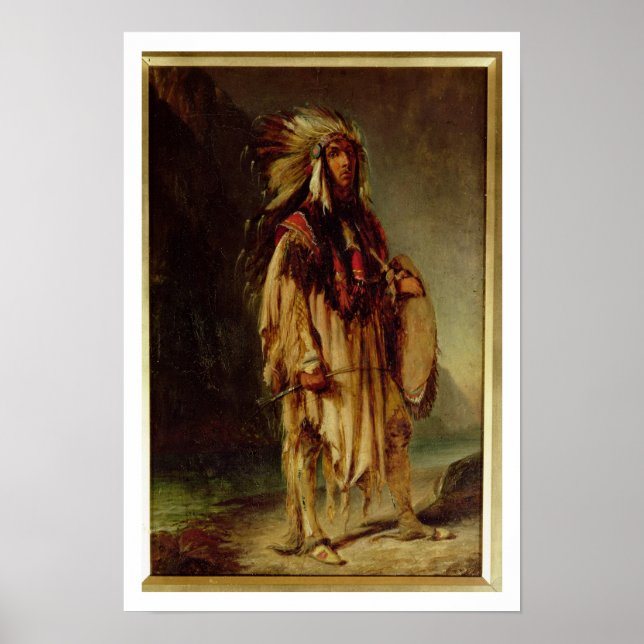 A North American Indian in an Extensive Landscape, Poster (Framsidan)