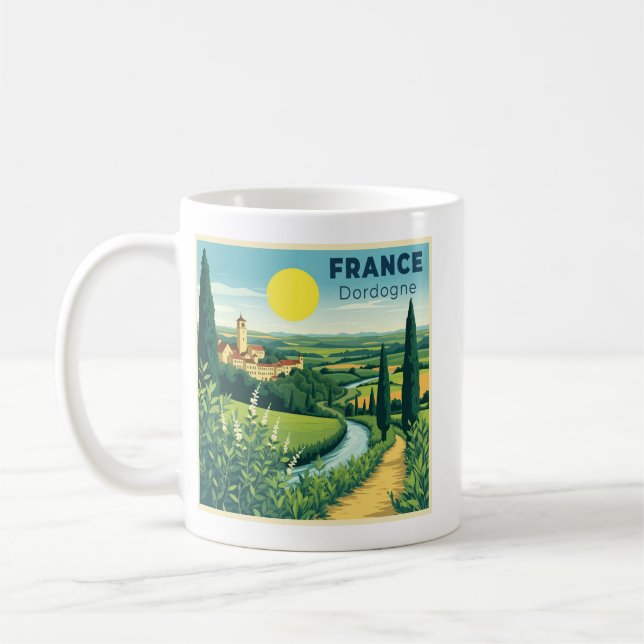 A Nostalgic Classic Travel Poster France Dordogne Kaffemugg (Vänster)