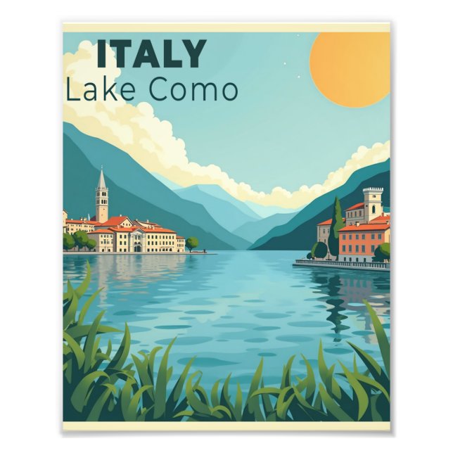 A Nostalgic Classic Travel Poster – Italy Lake Com (Framsidan)