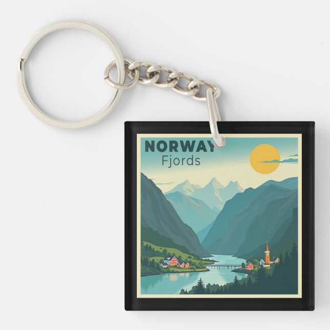 A nostalgic Classic Travel Poster - Norge Fjords (Framsidan)