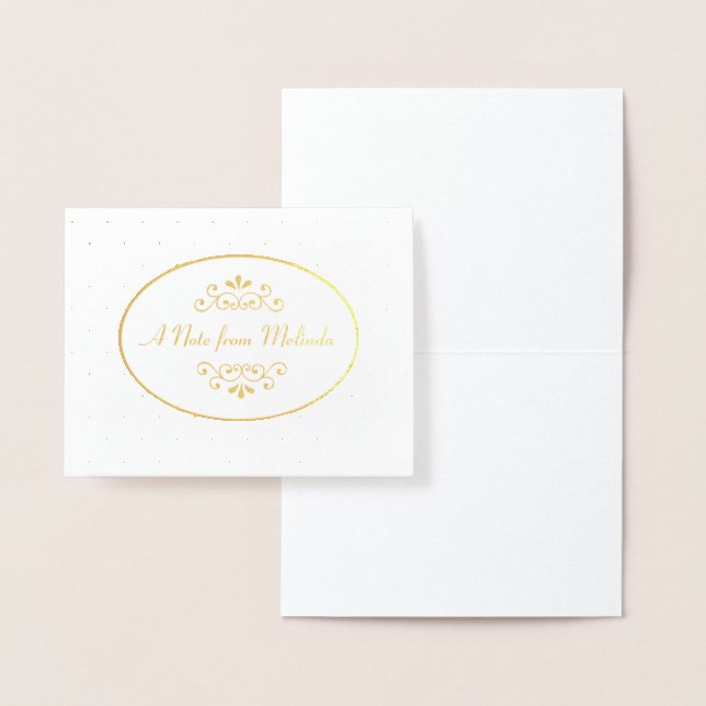 ’A Note from’ Personlig Gold Foil Notecard Folierat Kort (Display)