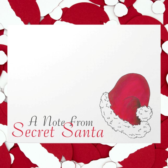 A Note from Secret Jultomten God jul Red Anteckningsblock (A Note from Secret Santa)