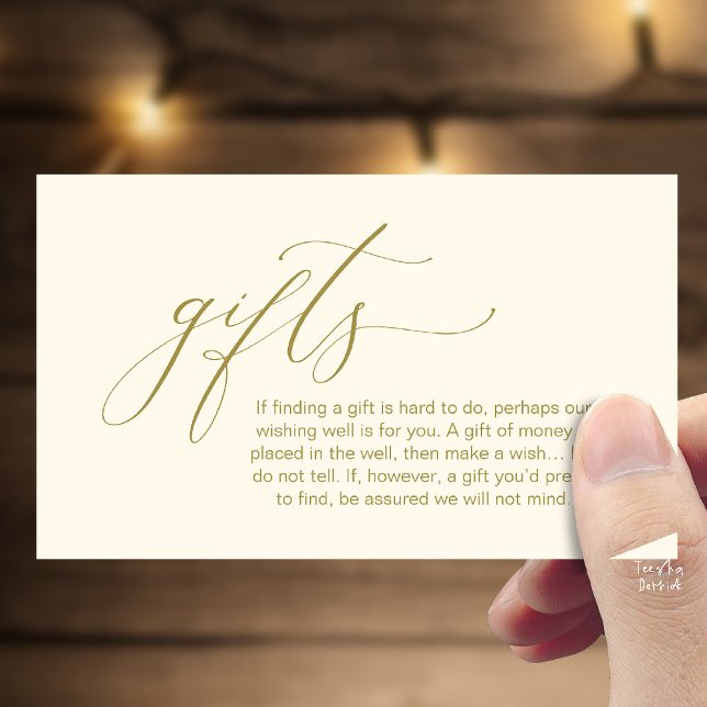 A Note On Gifts, Honeymoon Wish Wishing Well, Fund Tilläggskort (Honeymoon Fund Wishing Well, Wish, A Note On Gifts Enclosure Card in Yellow Gold)