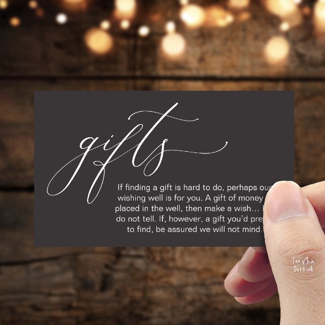 A Note On Gifts, Honeymoon Wish Wishing Well, Fund Tilläggskort (Honeymoon Fund Wishing Well, Wish, A Note On Gifts Enclosure Card in Charcoal Grey)