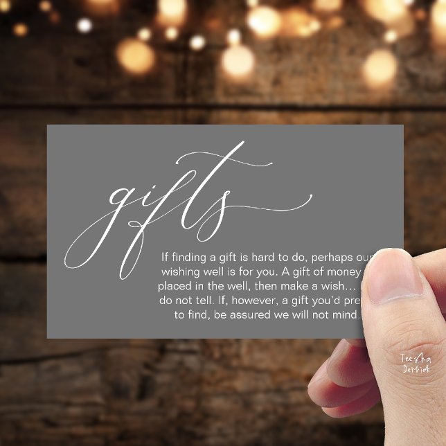 A Note On Gifts, Honeymoon Wish Wishing Well, Fund Tilläggskort (Honeymoon Fund Wishing Well, Wish, A Note On Gifts Enclosure Card in Dark Grey)