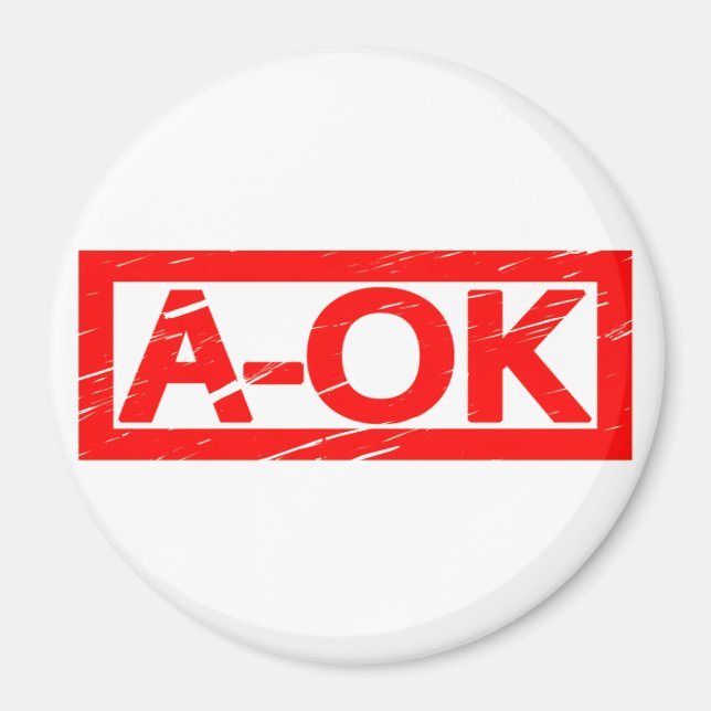 A-OK Frimärke Magnet (Framsidan)