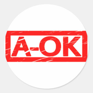 A-OK Frimärke Runt Klistermärke