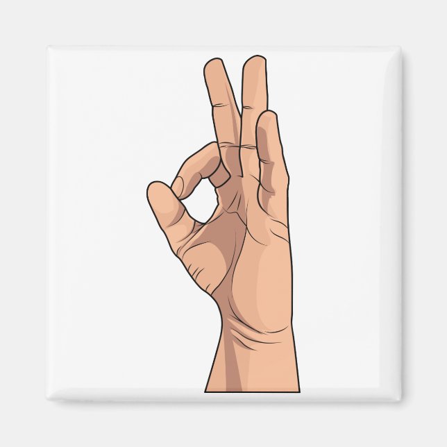 A OK ~ Hand Sign and Gestures a-ok Magnet (Framsidan)